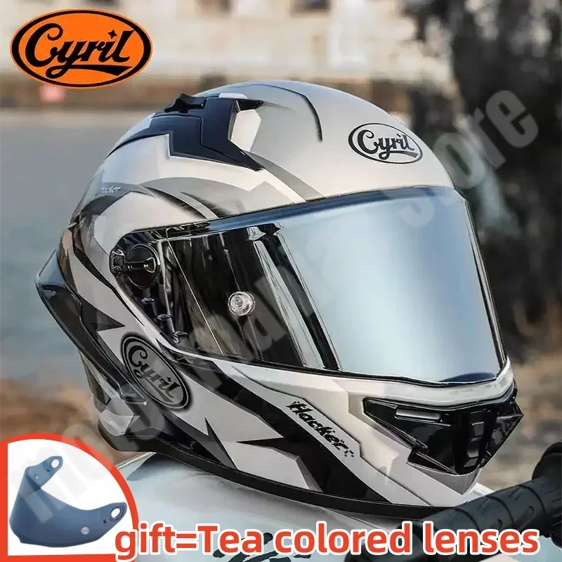 

CYRIL FF352 Full Face Motorcycle Helmet Racing Motorcycle Large Tail Wing High-definition Magnetic Lens Crash Helmet Motorcycle