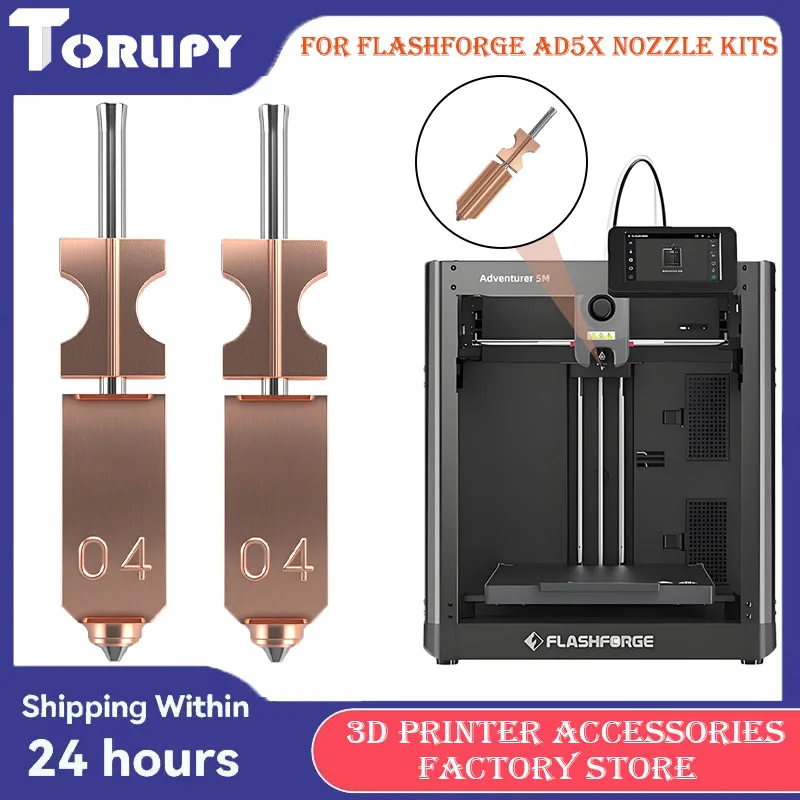 

Upgrades Flashforge AD5X Nozzle Kit Flash Cast AD5X Original Nozzle Component Stainless Steel 0.4mm For 3D Printer Accessories