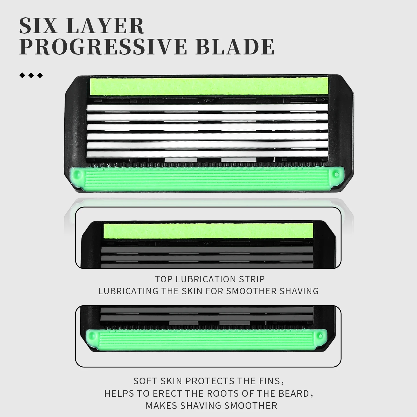 ماكينة حلاقة يدوية بستة طبقات ماكينة حلاقة للرجال شفرة ستة طبقات متكاملة جميع المعادن ماكينة حلاقة يدوية لللحية