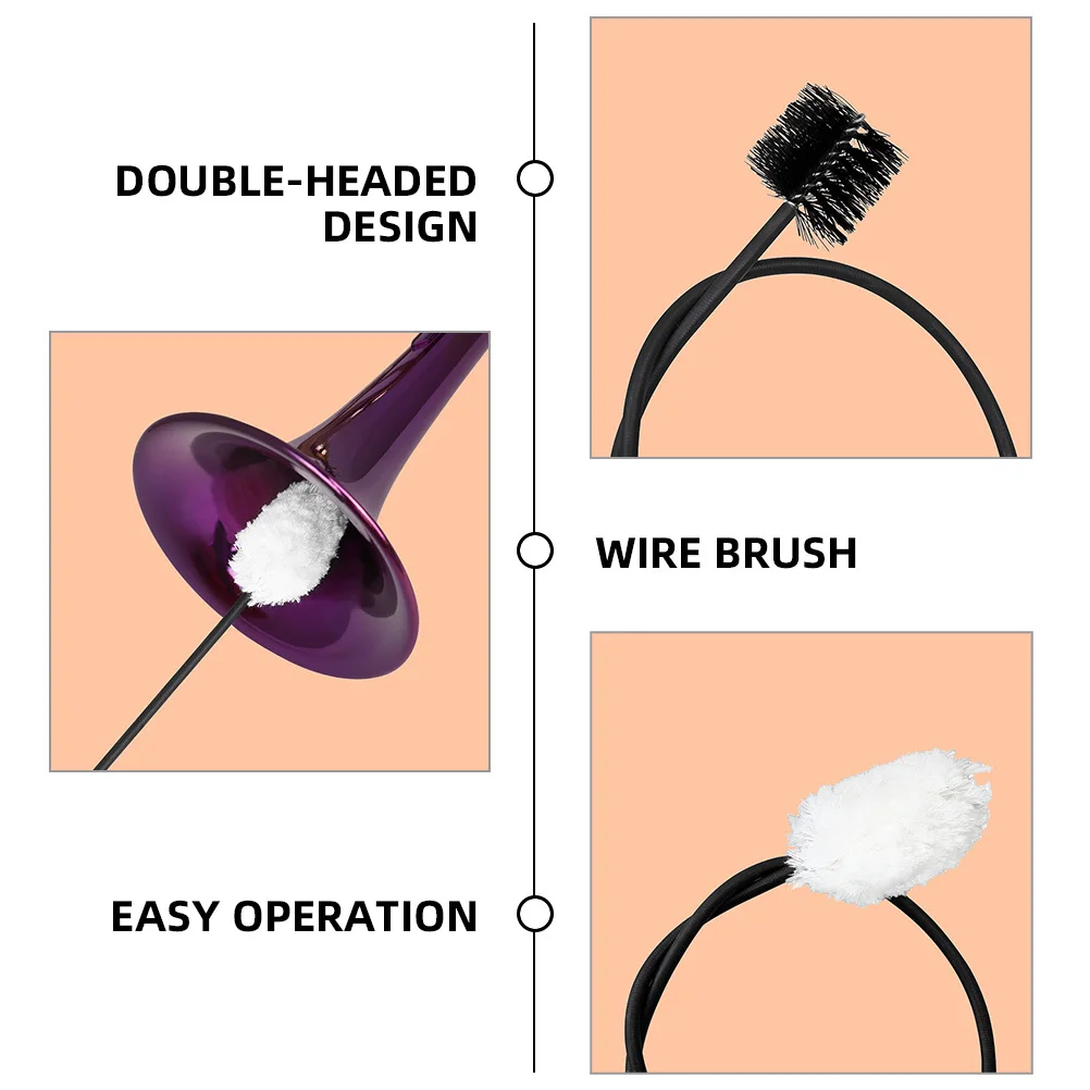 

Saxophone Cleaning Brush Dual Head Flexible Neck For Interior Cleaning Tool Flute Piccolo Instrument Care Maintenance