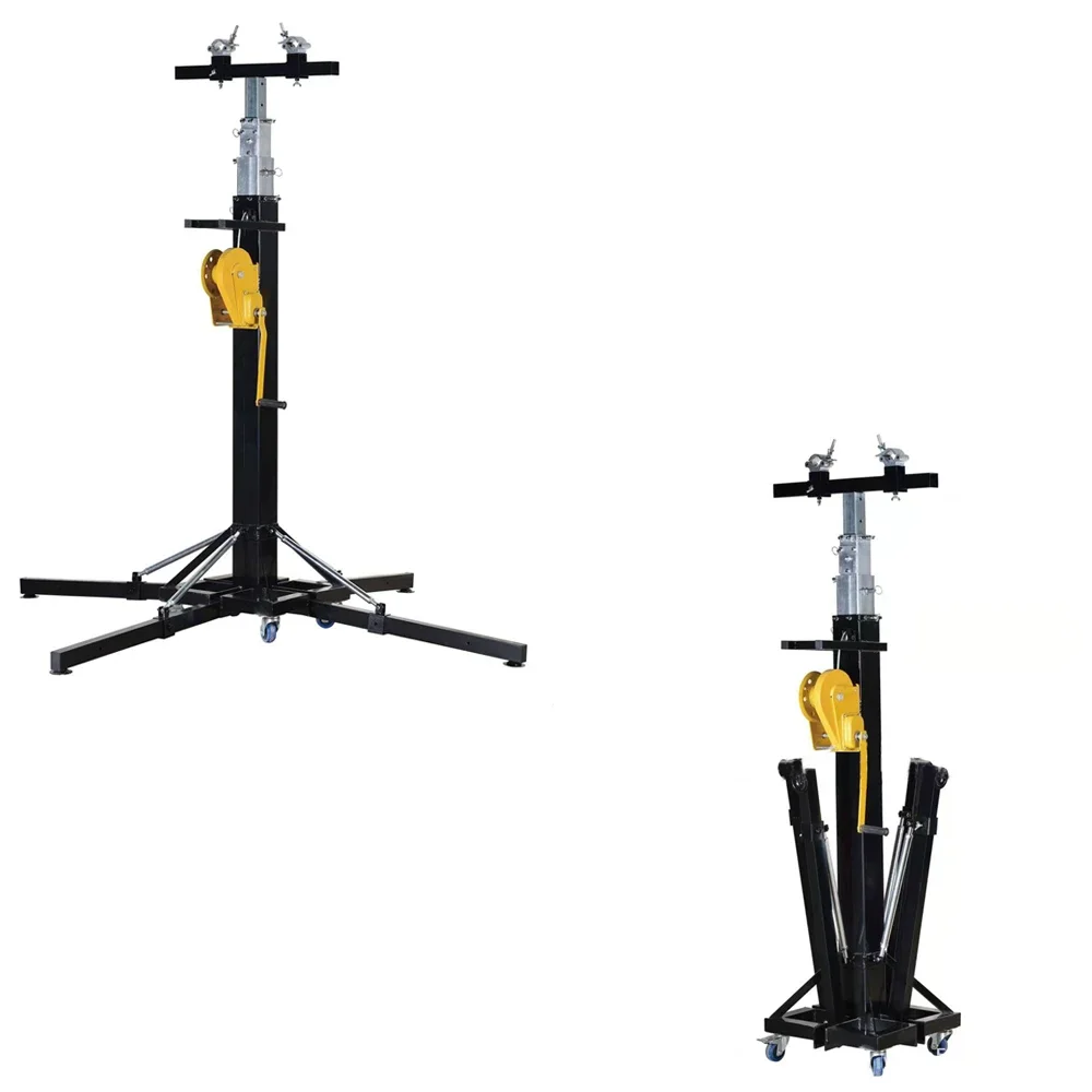 New Arrival 250KG Load Heavy    6M Winch Led Screen Stage Light Line Array Speaker Truss Lift Tower Truss Crank Stand
