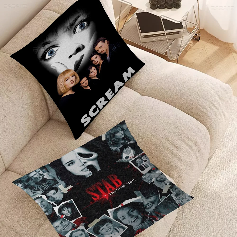 S-SCREAM Classic Horror Movie Office Cushion Pillowcase Car Cushion Cover45X45CM Lumbar Pillowcase Sofa Pillowcover