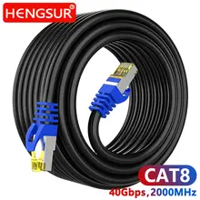 Cabo ethernet cat 8 de alta velocidade para jogos 40gbps 2000mhz cabo de rede de internet 5m 10m 20m 30m rj45 cabo de remendo ethernet cat8