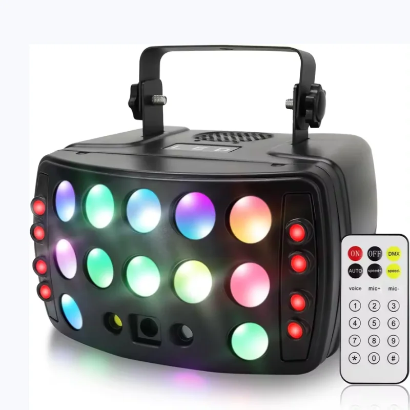 4IN1 Remote control Disco light LED butterfly light 8x100MW Red laser DMX512 light dj party wedding KTV bar stage light show