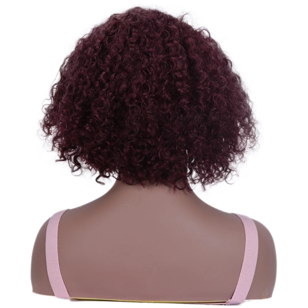 Slanke 99j Rood Gekleurd Menselijk Haar Pruiken Voor Vrouwen Water Wave Krullend Bob Kant Pruiken 100% Braziliaanse Haar Pruiken Klaar Om Kanten Pruiken Te Dragen