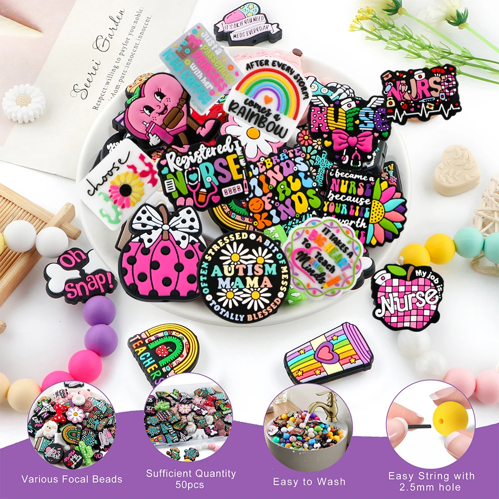 Kovict 5/10 قطعة جديد سيليكون البؤري الخرز لصنع المجوهرات DIY بها بنفسك مطرز القلم قلادة سوار المفاتيح الهدايا اكسسوارات #4