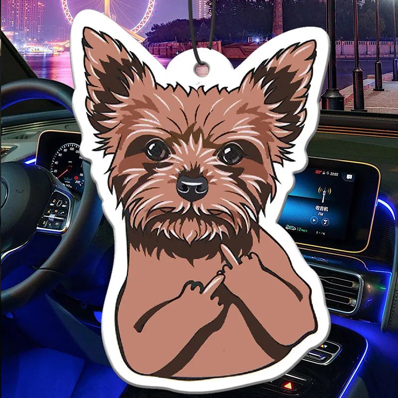 Brown Poodle Dog Lover Animal Protection Bahamian Sea Breeze Scent (Romantic Fragrance) Car Air Freshener, Wardrobe Air Freshener, Perfume, Rearview Mirror Decoration, Car Interior Pendant, Natural Fragrance Air Purifier, Anime Cartoon Toilet Scent Sachet, Living Room Office Room Bedside Hanging Decoration