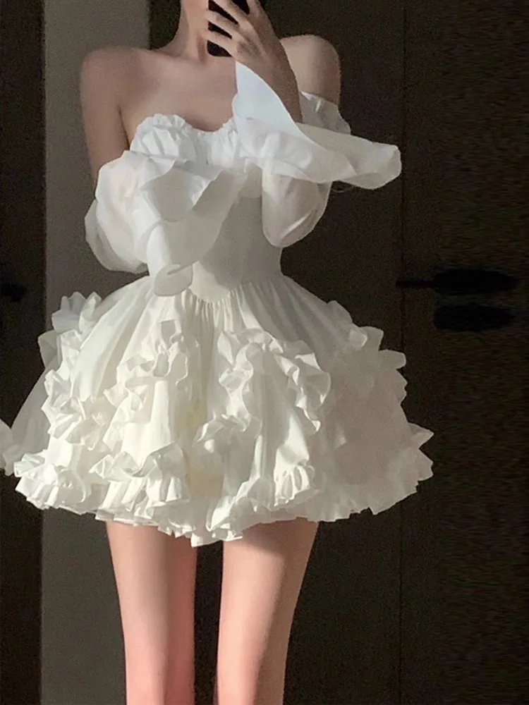 Birthday Party Dinner Suit High-End Affordable Luxury Niche Lolita Skirt Pettiskirt Graceful Tube Top Dress