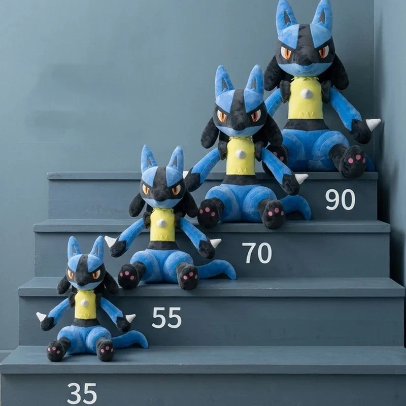 35/90CM Pokemon Lucario Plush Toy Large Size Anime Doll Cartoon Riolu Stuffed Animal Pokémon Plushie Kawaii Room Decoration Gift
