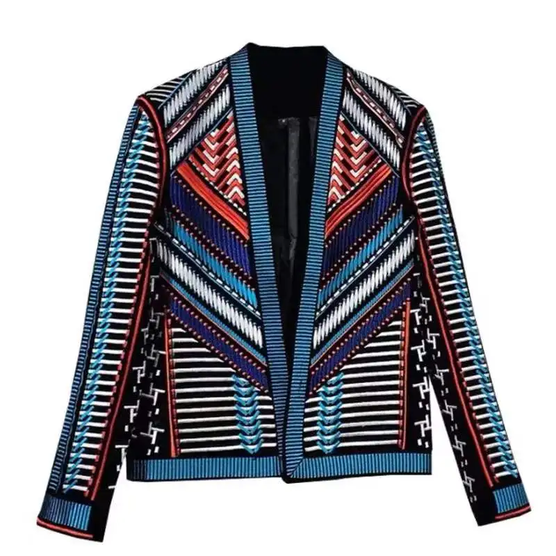 Men Woman blazers colorful blue jackets nightclub male costume fashion spring autumn ropa formal hombre платье Embroidery suit