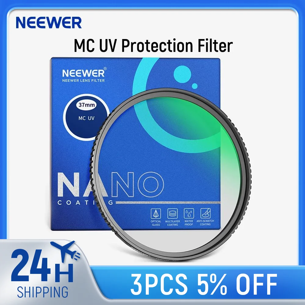 NEEWER MC UV Protection Filter 24 Layer Multi Resistant Nano Coatings/HD Optical Glass/Water Repellent/Ultraviolet Filter