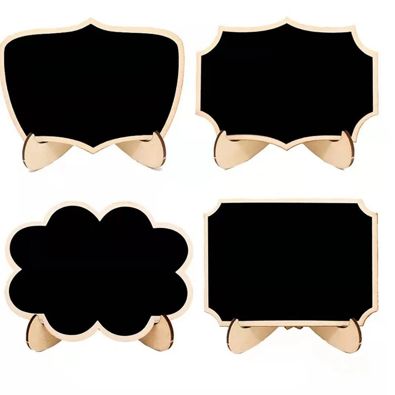40PCS Wood Mini Chalkboard With Support Easels 4 Different Styles Small Blackboard For Wedding Label Parties Event Decor