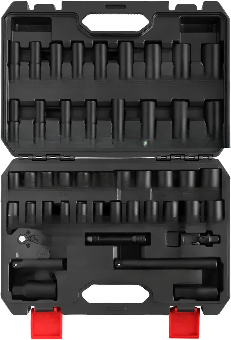 Eastvolt Mechanic Tool Kits, Drive Socket Set, 46 Pieces Socket Set with 72 Teeth Reversible Ratchet, Metric/SAE (ASK06)