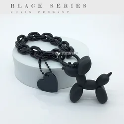 Black Balloon Dog Key Chains for Women Acrylic Pendant Gift Keychains Cute Cartoon Animal Key Ring Car Pendant Gifts