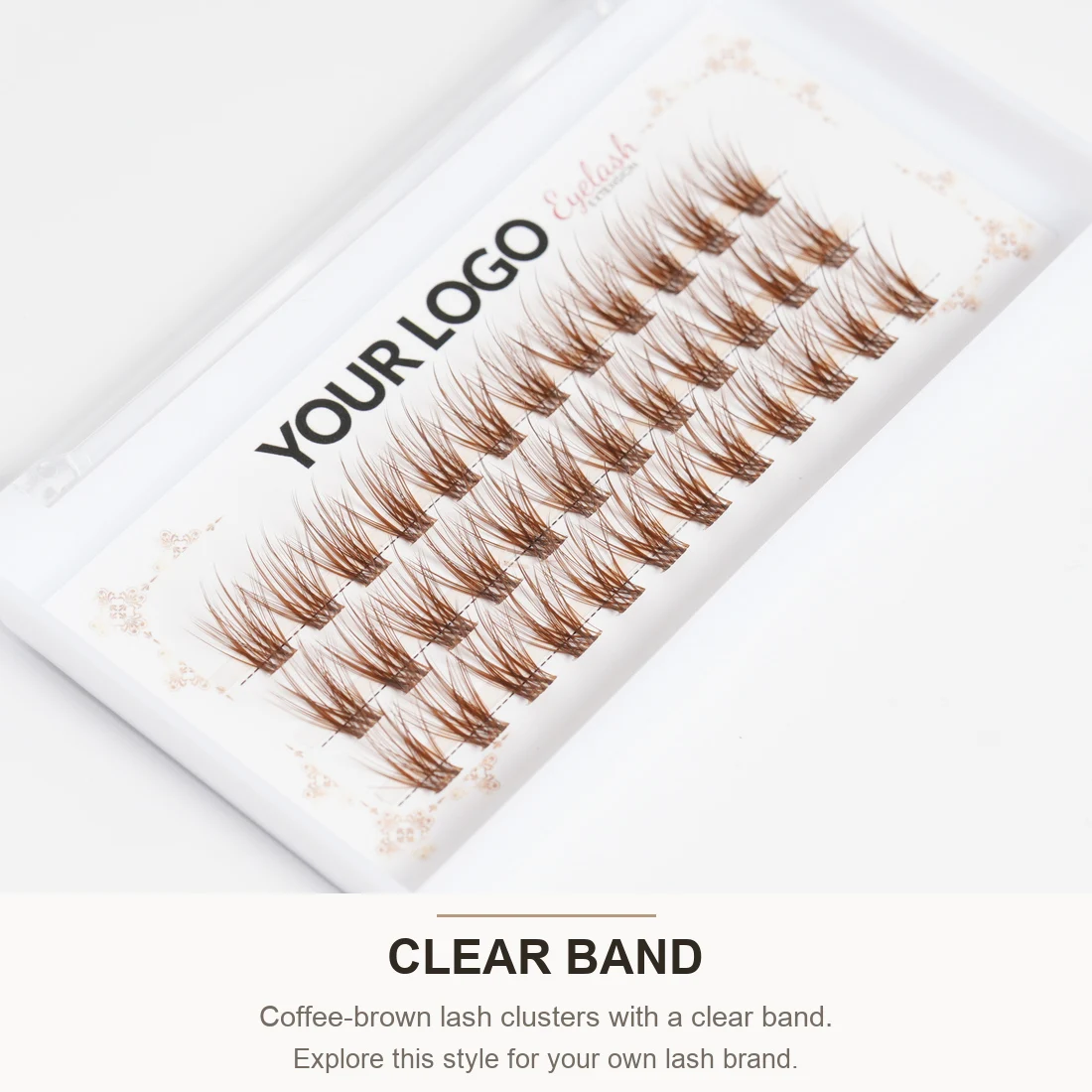 Braune DIY Cluster-Wimpern Selbstanwendbare Wimpernverlängerungen Natürliche Zarte Falsche Wimpern OEM Private Label Maßgeschneiderte Wimpern – Detail 4