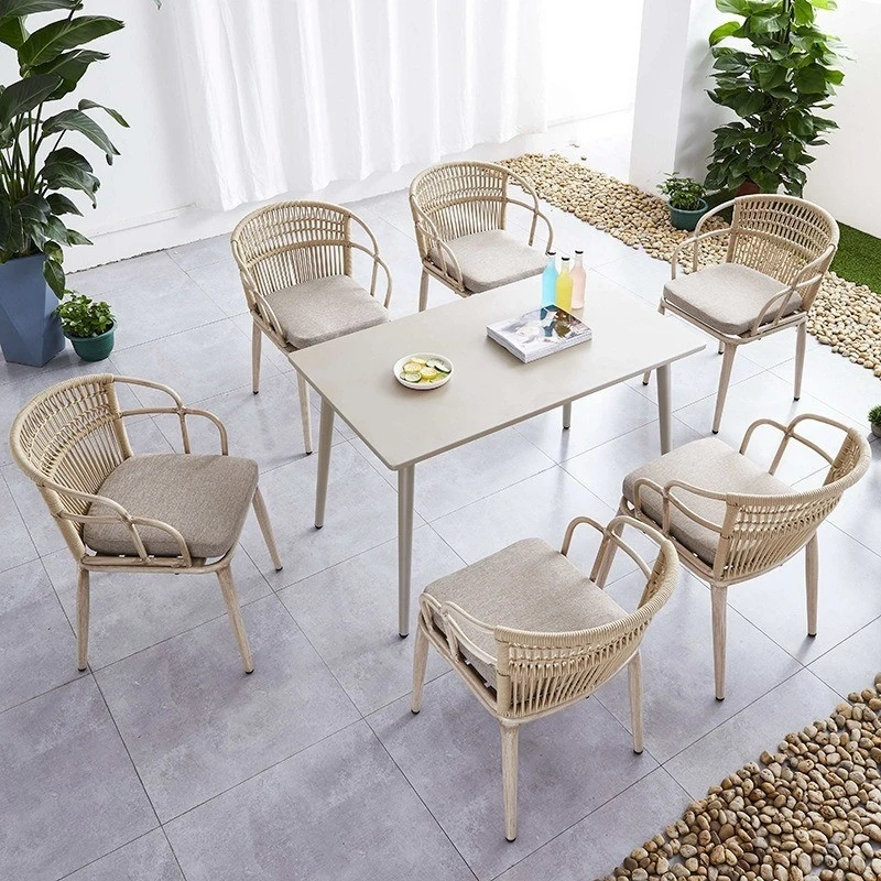 Outdoor Table And Chair Set，Outdoor Tables Chairs, Waterproof-Resistant, With Pull Cords, Suitable Homestays, Hotels, And Villas