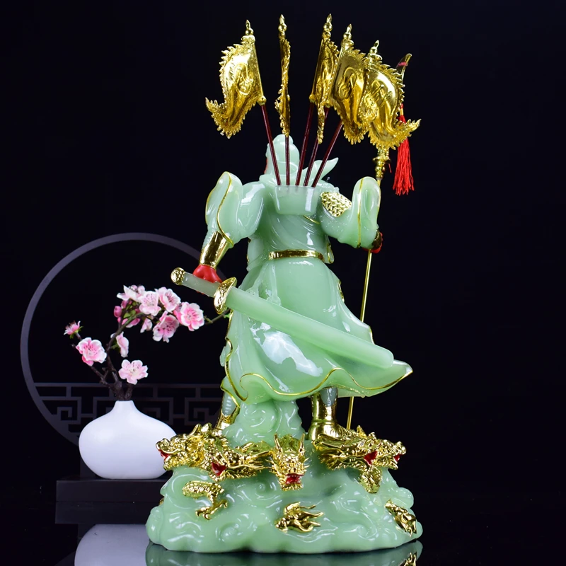 Imagem -05 - Grande Estátua do Sudeste Asiático Jade Gilding Boa Sorte Deus Boa Sorte Escultura Home Store Budista Dragons Guan Vermelho Gong Guan er ye