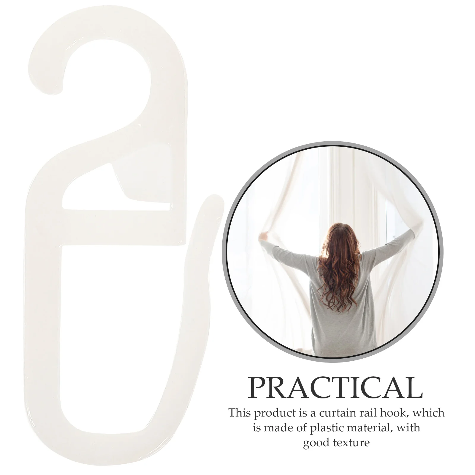 

10 Pcs Curtain Track Hooks Plastic Shower Curtain Accessories Easy Installation Wide Application Large Capacity