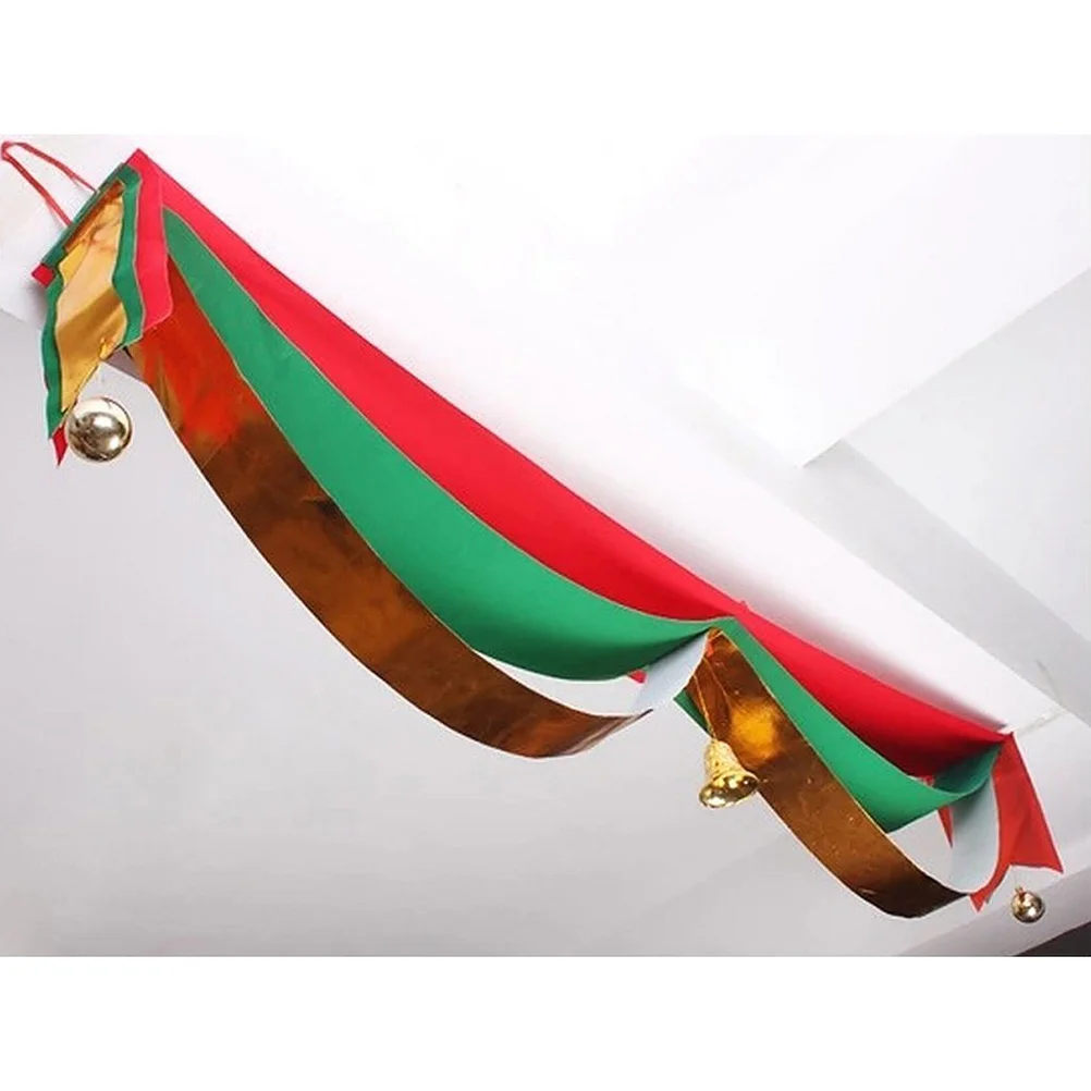 

200Cm Multicolor Christmas Bunting Ribbon Ceiling Hanging Decoration For Holiday Party Xmas Decor Festive Home