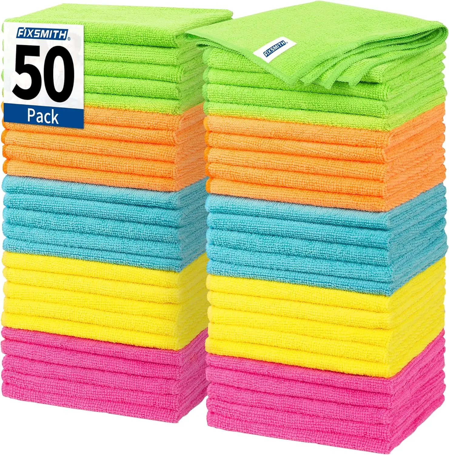 Microfiber Cleaning Cloth, 50 Pack Cleaning Rags,Cleaning Towels for Housekeeping, Kitchen, Car, Lint-Free, Reusable Shop Towels