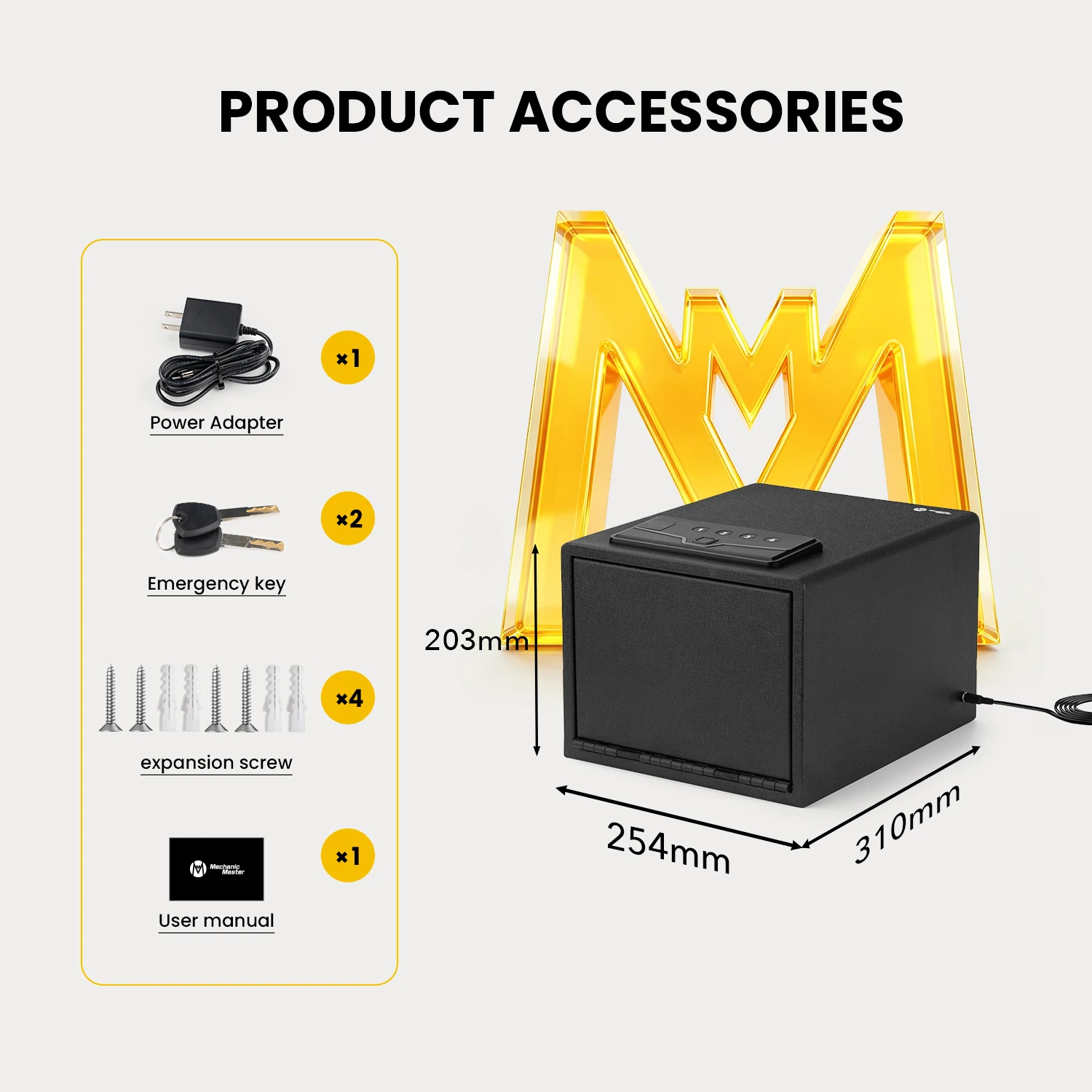 F7 Biometric Gun Safe Box Fingerprint Password Key Unlock High-security Anti-theft Safe Security Box Pistol Case