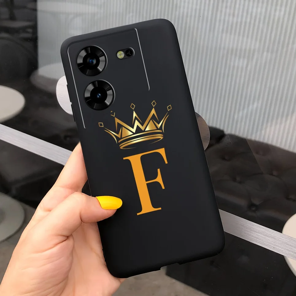 For Tecno Pova 5 Case Cute Crown Letter Liquid Silicone Soft Protective Back Cover For Tecno Pova 5 Pova5 Cases Funda Coque Etui