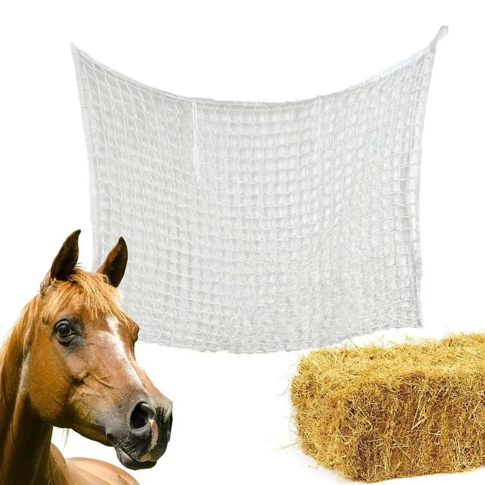 Nylon Haylage Net Durable Horse Care Products Nylon Hung Portable Hay Feeder Bags For Horse Goat Straw Bag Hanging Feed Net Bag