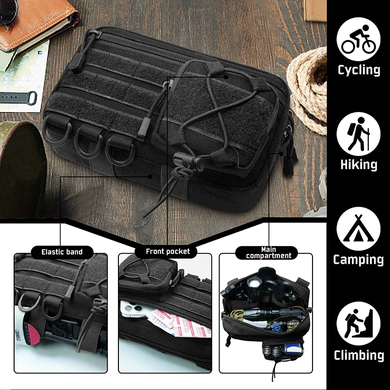 Nylon 1000D Small Tactical EDC Admin Pouch Molle Utility Belt Pouch Vest Tool Bag First Aid Medical Tactical Pouch