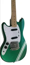 New Arrive Custom Left Handed Electric Guitar In Green White Stripe 220603