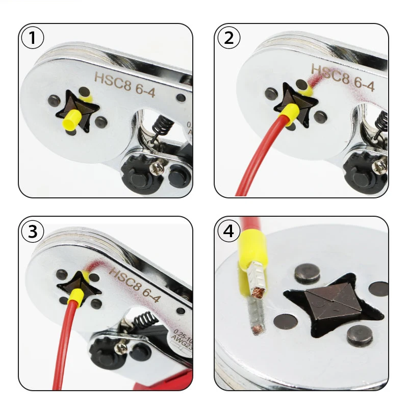 Hình Ống Nhà Ga Uốn Dụng Cụ Mini Điện Kìm HSC8 6-4A/6-4 0.25-10mm ² 23-7AWG 6-6 0.25-6mm ² Độ Chính Xác Cao Kẹp Bộ