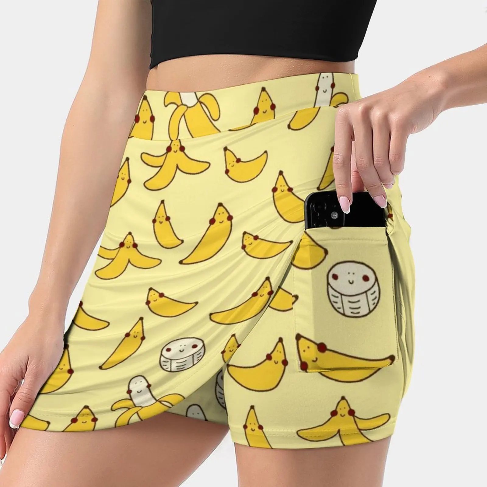 I'M Bananas For You! Women's skirt Y2K Summer Clothes 2022 Kpop Style Trouser Skirt With Pocket Healthy Bananas Fruit Fruity