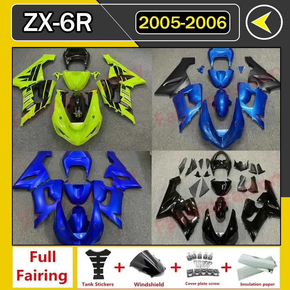 ABS Injection Motorcycle Fairings Kit fit for Kawasaki Ninja 636 ZX-6R ZX6R 2005 2006 05 06 Bodywork Set Matte Black NINJA636