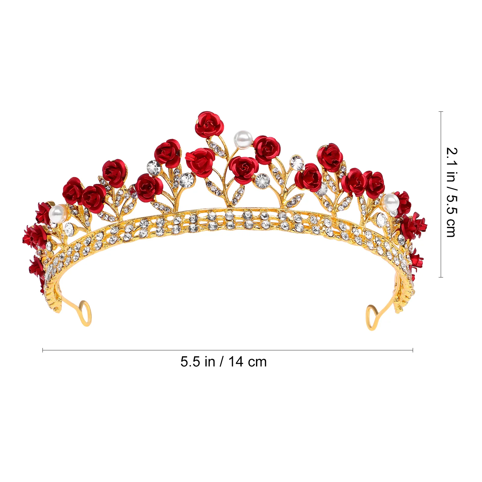 Party Crown Rose Designed Headdress Women's Formal Rhinestone Tiara Wedding Princess Bride Girl