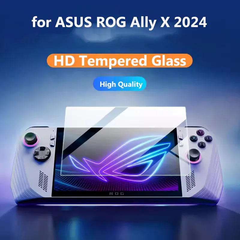 [3 Pack] Tempered Glass Screen Film Guard Rounded Edge Real Glass Screen Protector for ASUS ROG Ally X 2024 Handheld 7 inch 2023