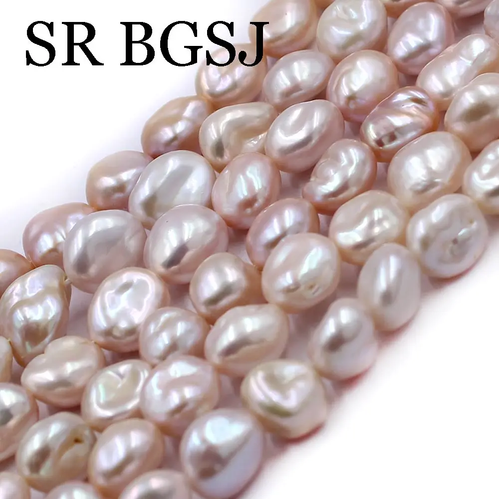 8x10mm 14inch White Pink Purple Wholesale Freeform Reborn Keshi Natural Freshwater Pearl Beads Strand