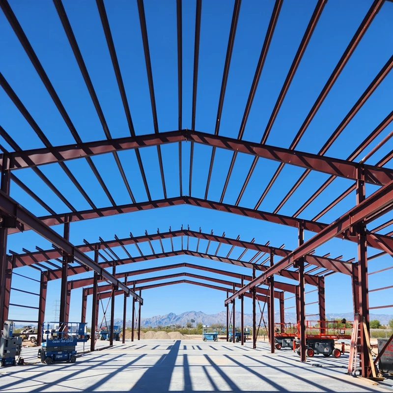 Aangepaste geprefabriceerde huisbouwconstructie Stalen frame Hangar schuur Stalen structuurmagazijn