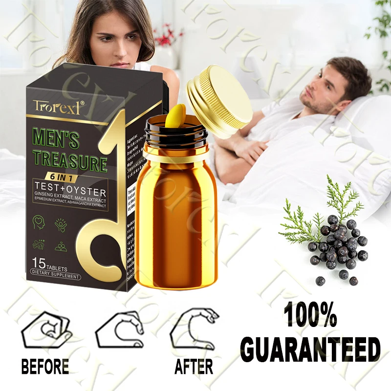 

MEN'S TREASURE Golden Tablets for Boosting T- Levels, Males Supplements for Endurance, Strength Booster, Physical Performance