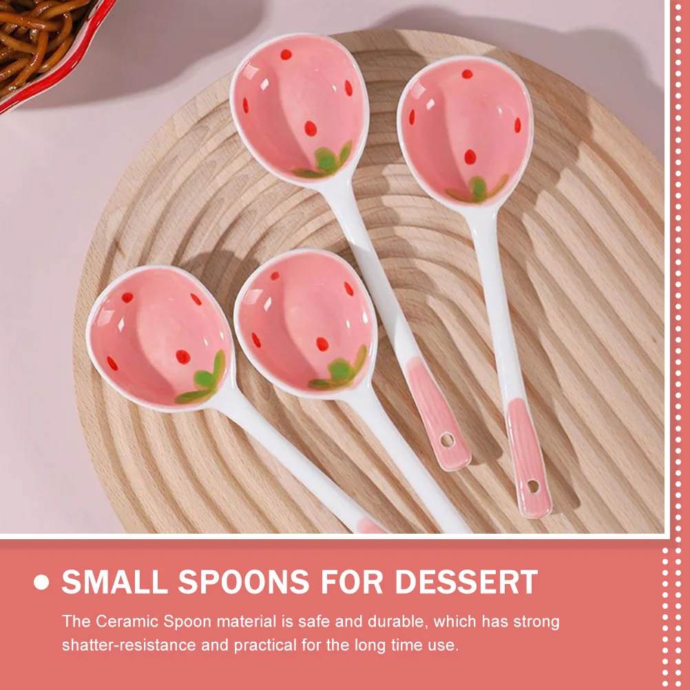 

3 шт. керамические ложки в форме фруктов, уникальная десертная ложка для смешивания мороженого, супа, сервировочный набор маленьких ложек