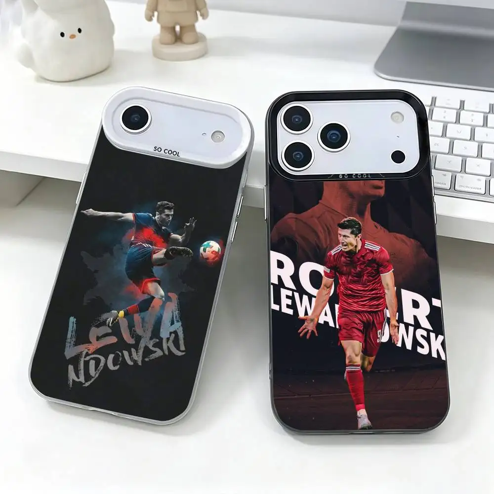 Football R-Robert Lewandowski  Phone Case For iPhone 17,16,15,14,13,12,11 Plus,Pro Max,XS,Colorful Silver Phone case Funda Cover