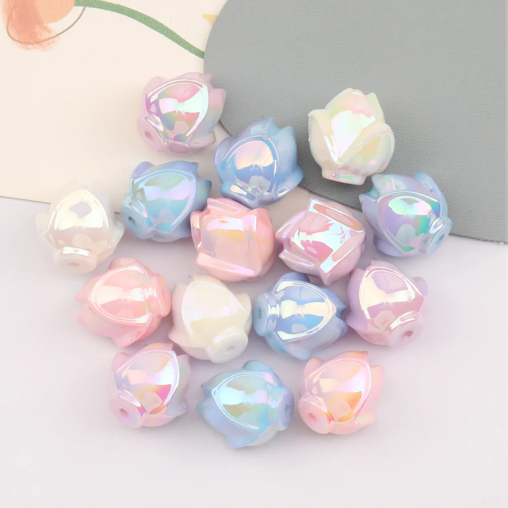 

Cordial Design 100Pcs 17*20MM Acrylic Bead/Jewelry Findings & Components/DIY Hand Made/Acrylic Bead/Aurora Effect/Flowers Shape