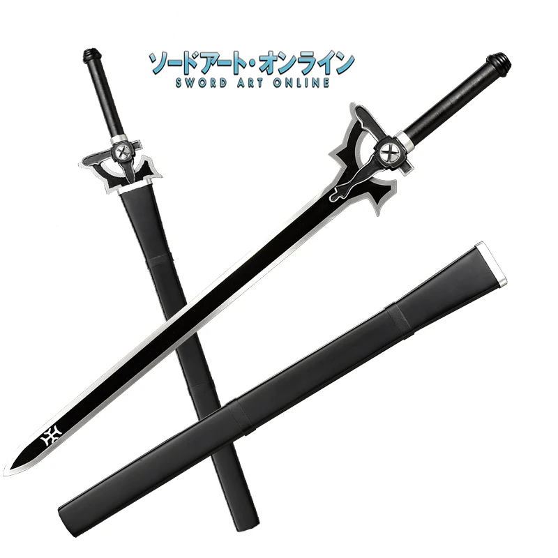 Kirito Black Elucidator Sword Replica Long Blade, Metal Craft Display Blade Cosplay Collectible Decor, 4 Options