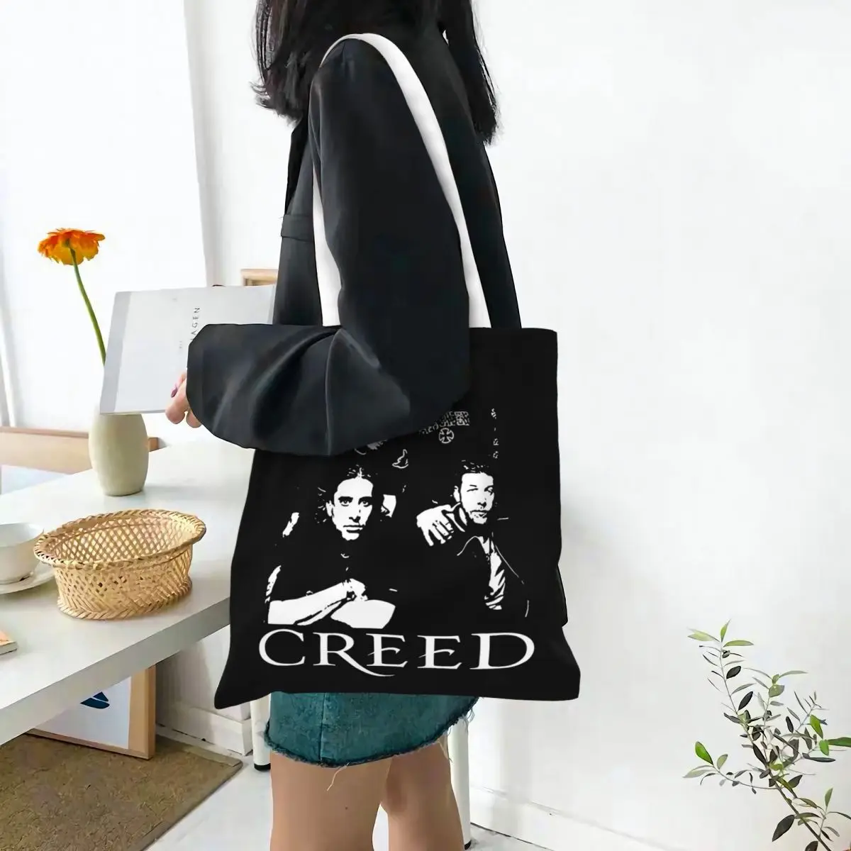 Creed Band Canvas Tote Handtasche 90er Jahre Rock Shoulder Taschen Shopper Taschen für Unisex