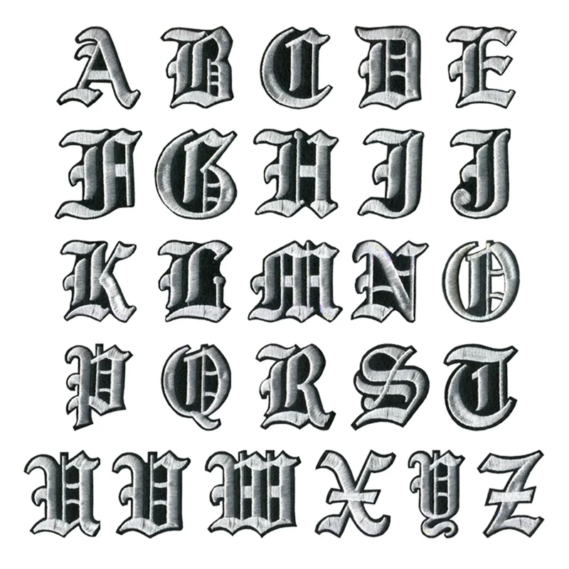 English Alphabet Letters Mixed Embroidered Sew On Badge Iron On Patch For Clothes