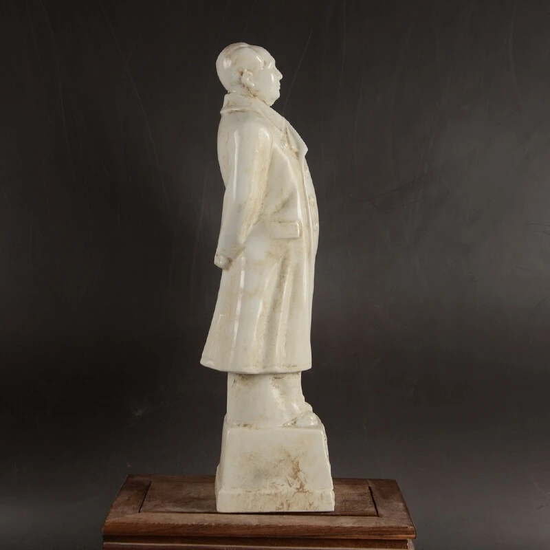 14.2 Inch Chinese White Porcelain Mao Figurine Chairman Mao Portrait Statue Collection Crafts Home Desk Decoration