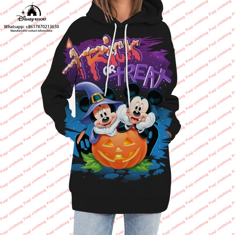 

Halloween Mickey Minnie Harajuku fashion comfortable casual sweatshirt 3D cartoon printing high-end ladies hooded sweatshirt y2k