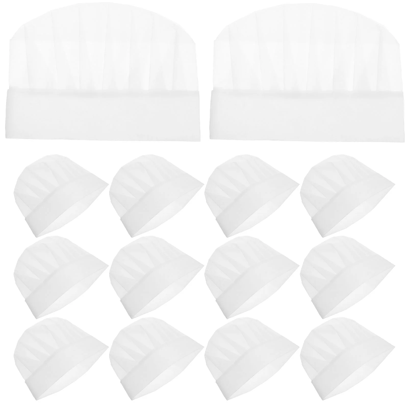 Gorros de Chef desechables para niños, gorros ligeros, accesorios de cocina simples para niños y niñas (blanco), 20 piezas