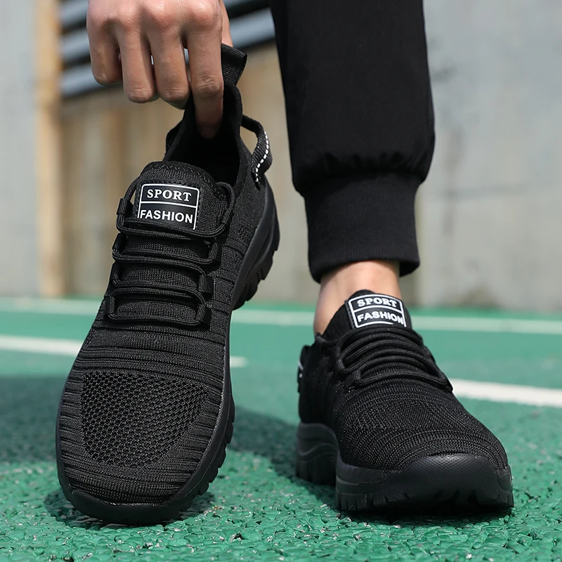 Sepatu Lari Luar Ruangan Pria Trendi Sepatu Kasual Berjalan Nyaman Antiselip Bersirkulasi Sepatu Pria Baru Sepatu Flat Bertali