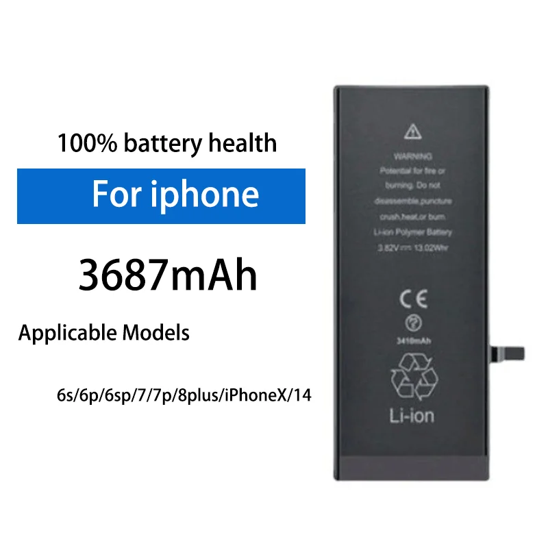 

3687mAh Premium High Capacity Battery For Apple iPhone 6S 6Plus 6SP 7 7Plus 8 X 14 Mobile Phone Replacement