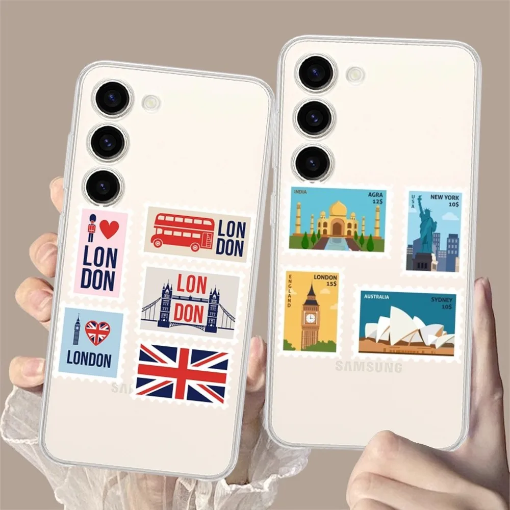 travel stamps Phone Case for Samsung Galaxy S8 8S G950F G950 A91 A80 A73 5G A72