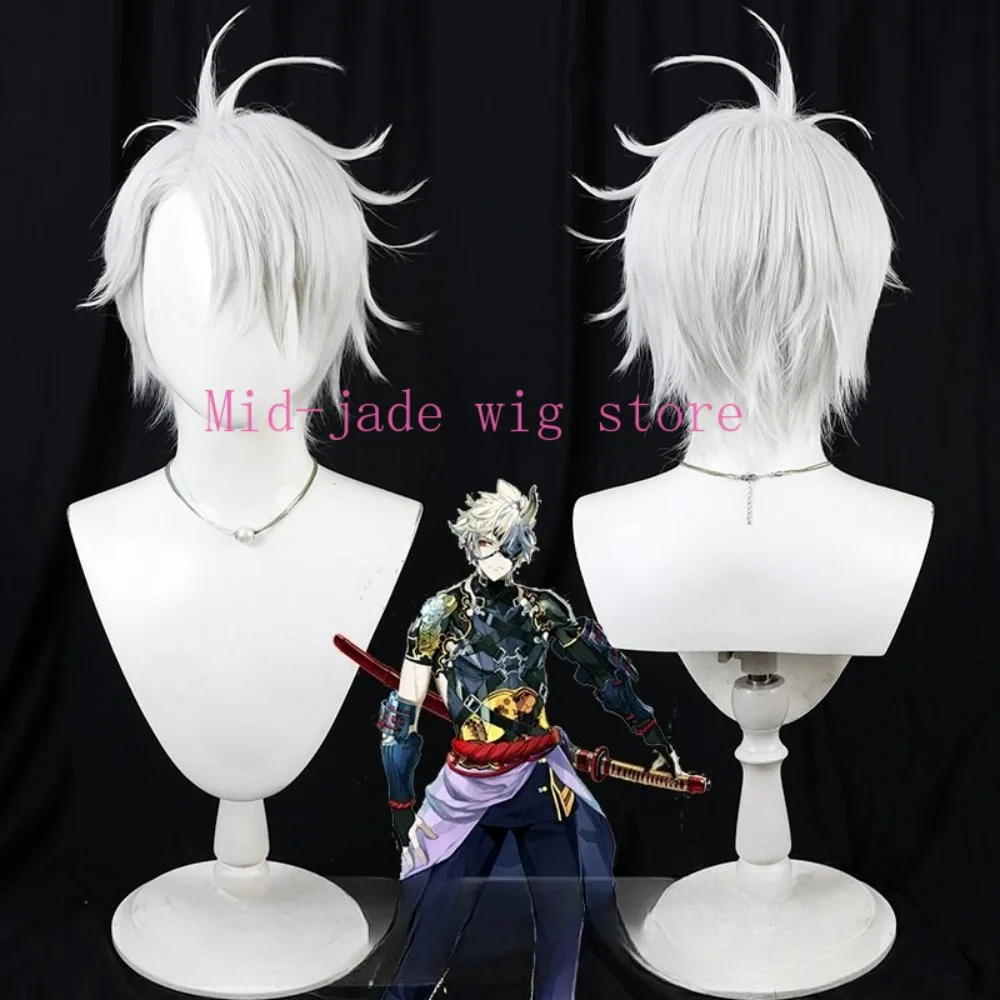 Kunitsuna Cosplay Wig Tachi Style Hair for New Year Samurai Festival Stage Show and Photography